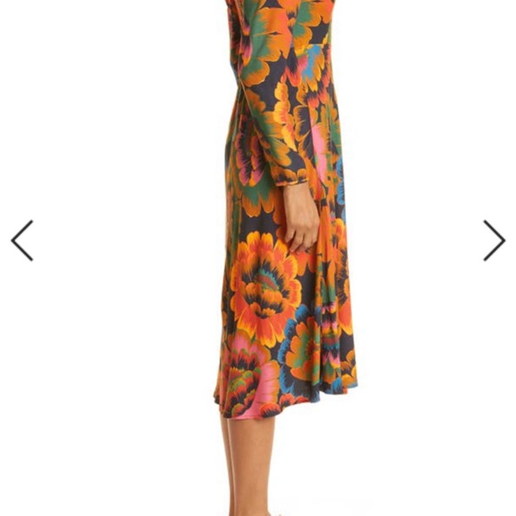 NWT FARM RIO Colorful Flowers Midi Dress - Picture 3 of 13